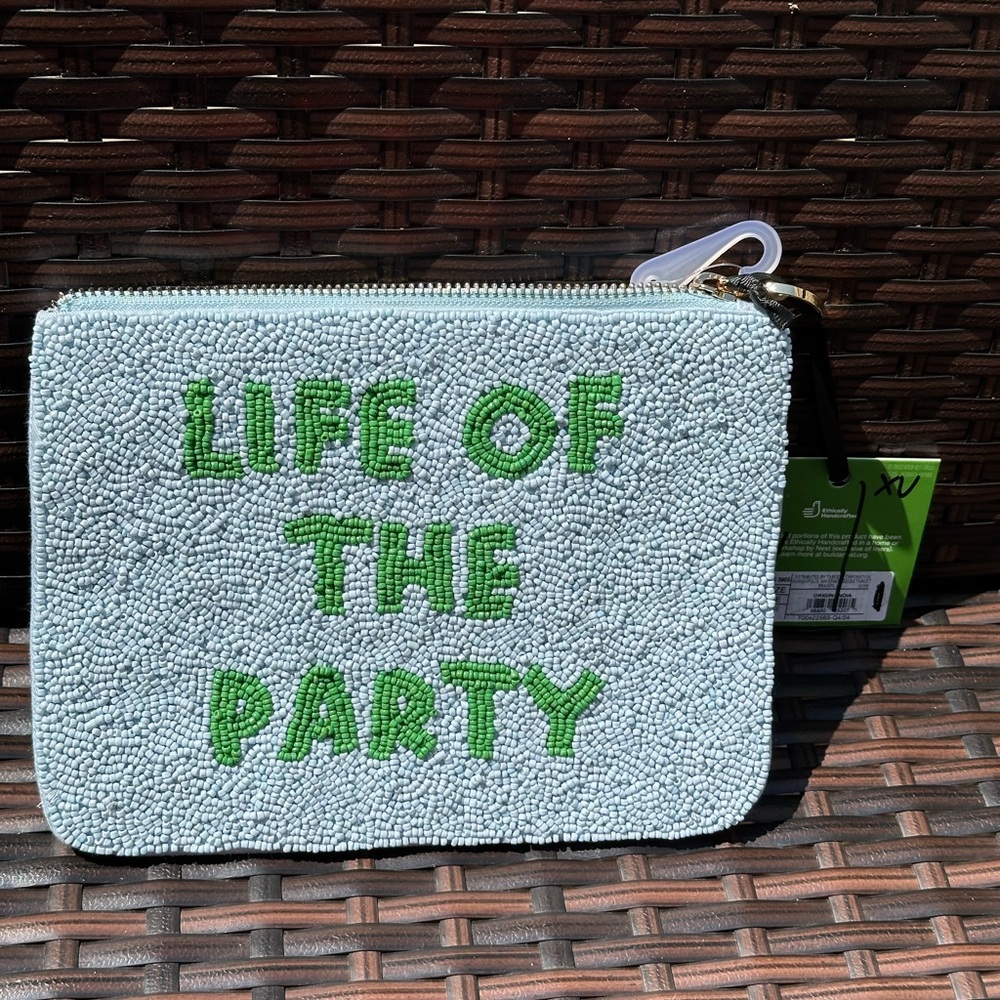 Kate spade life of the party blue green clutch nwt - Picture 5 of 8